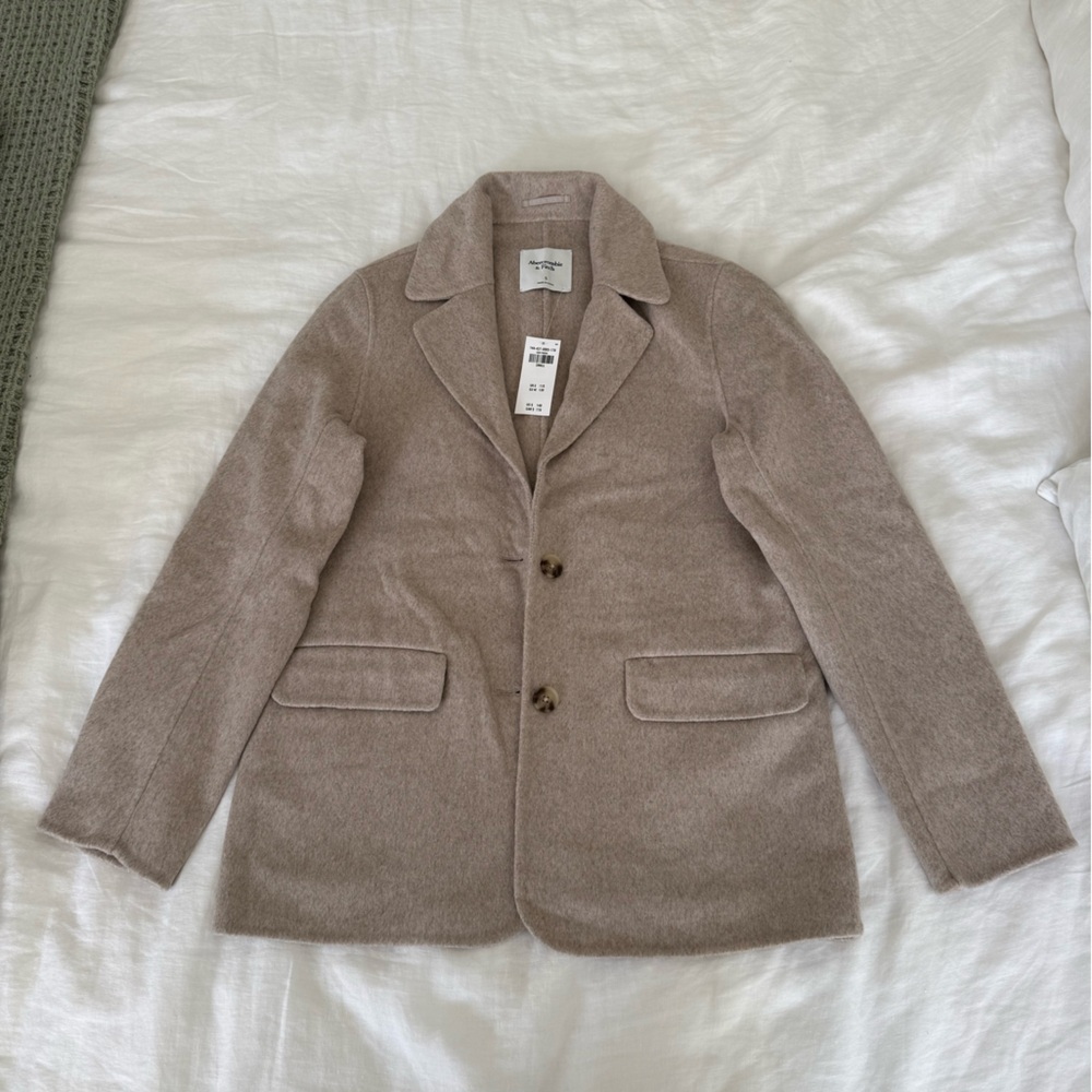 BRAND NEW Abercrombie & Fitch Beige Wool Blazer